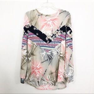 Celeste Long Sleeve Top, Size XL, Multi Color